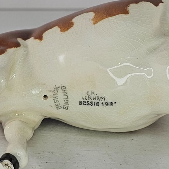 Beswick Cattle Ayrshire Cow Ch Ickham Bessie 198 #1350 England - Picture 9 of 9